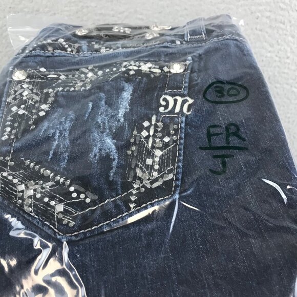 Miss Me Signature Boot Cut jean Sz 30 Rhinestones blue - Picture 12 of 12